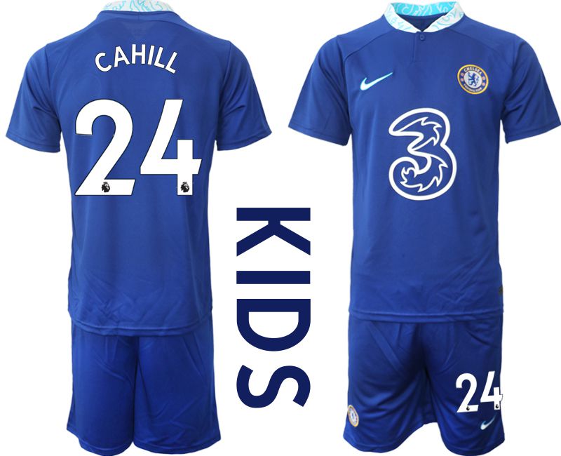 Youth 2022-2023 Club Chelsea FC home blue #24 Soccer Jersey->youth soccer jersey->Youth Jersey